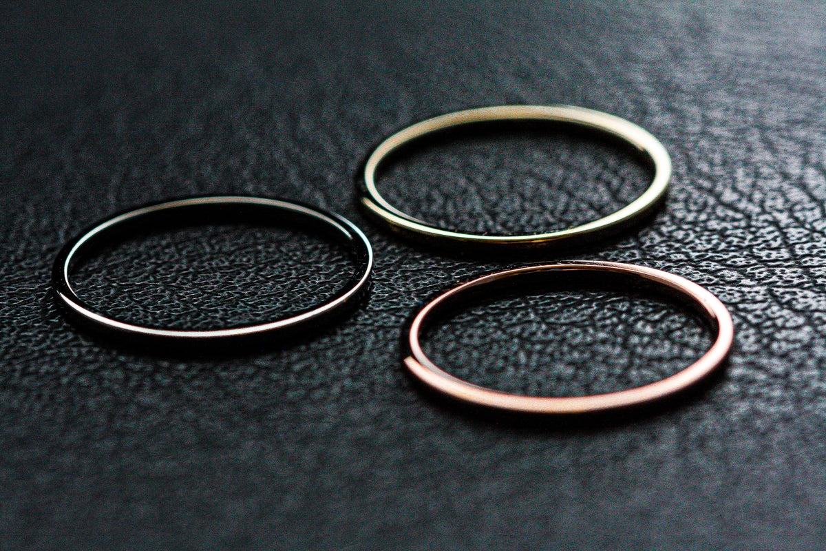 Stackable Rings in White Gold Rose Gold and Yellow Gold